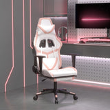 Chaise de jeu de massage avec repose-pied Blanc&Rose Similicuir