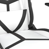 Chaise de jeu de massage avec repose-pied Blanc&Noir Similicuir