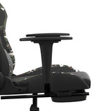 Chaise de jeu de massage repose-pied Noir&Camouflage Similicuir