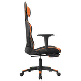 Chaise de jeu de massage et repose-pied Noir orange Similicuir