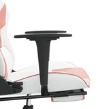 Chaise de jeu de massage avec repose-pied Blanc rose Similicuir