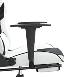 Chaise de jeu de massage avec repose-pied Blanc noir Similicuir