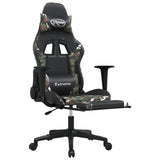 Chaise de jeu de massage repose-pied Noir camouflage Similicuir