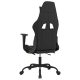 Massage Gaming Chair with Footrest Black and Yellow Fabric