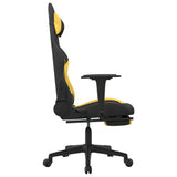 Chaise de jeu de massage avec repose-pied Noir et jaune Tissu