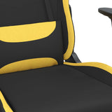 Chaise de jeu de massage avec repose-pied Noir et jaune Tissu