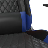 Chaise de jeu de massage et repose-pied Noir et bleu Similicuir