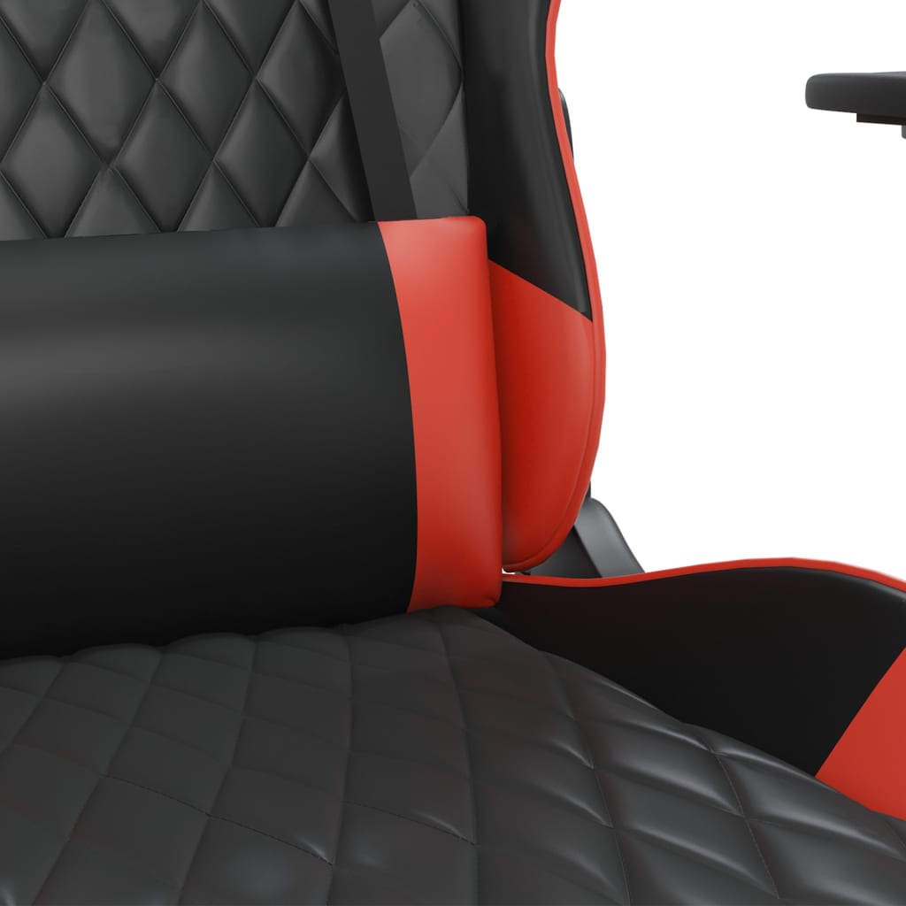 Chaise de jeu de massage avec repose-pied Noir&Rouge Similicuir