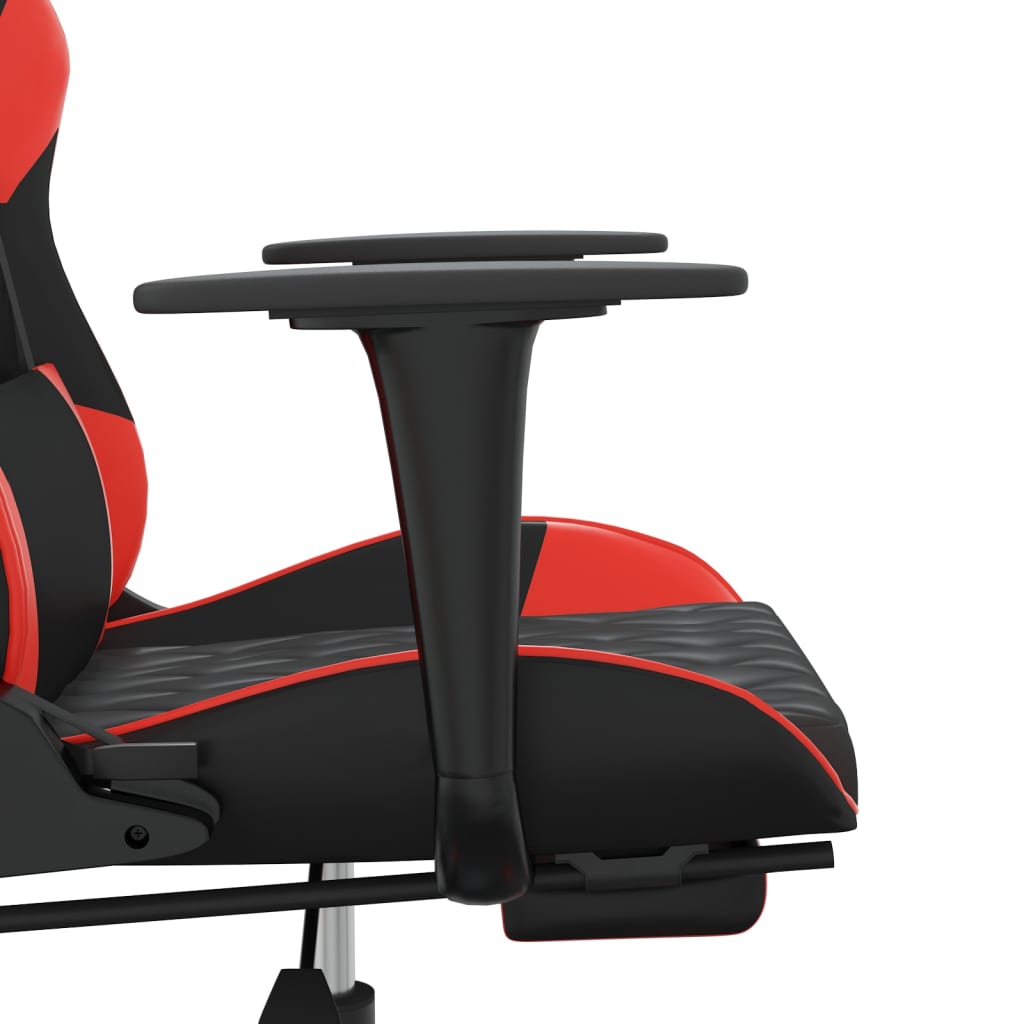 Chaise de jeu de massage avec repose-pied Noir&Rouge Similicuir