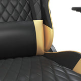 Chaise de jeu de massage avec repose-pied Noir&Doré Similicuir