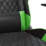 Chaise de jeu de massage avec repose-pied Noir&Vert Similicuir