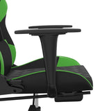 Chaise de jeu de massage avec repose-pied Noir&Vert Similicuir