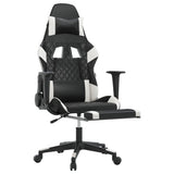 Chaise de jeu de massage avec repose-pied Noir&Blanc Similicuir