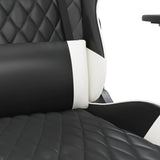 Chaise de jeu de massage avec repose-pied Noir&Blanc Similicuir