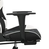 Chaise de jeu de massage avec repose-pied Noir&Blanc Similicuir