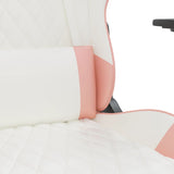 Chaise de jeu de massage avec repose-pied Blanc&Rose Similicuir