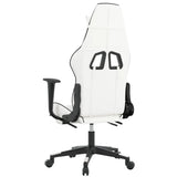 Chaise de jeu de massage avec repose-pied Blanc&Noir Similicuir