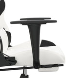 Chaise de jeu de massage avec repose-pied Blanc&Noir Similicuir