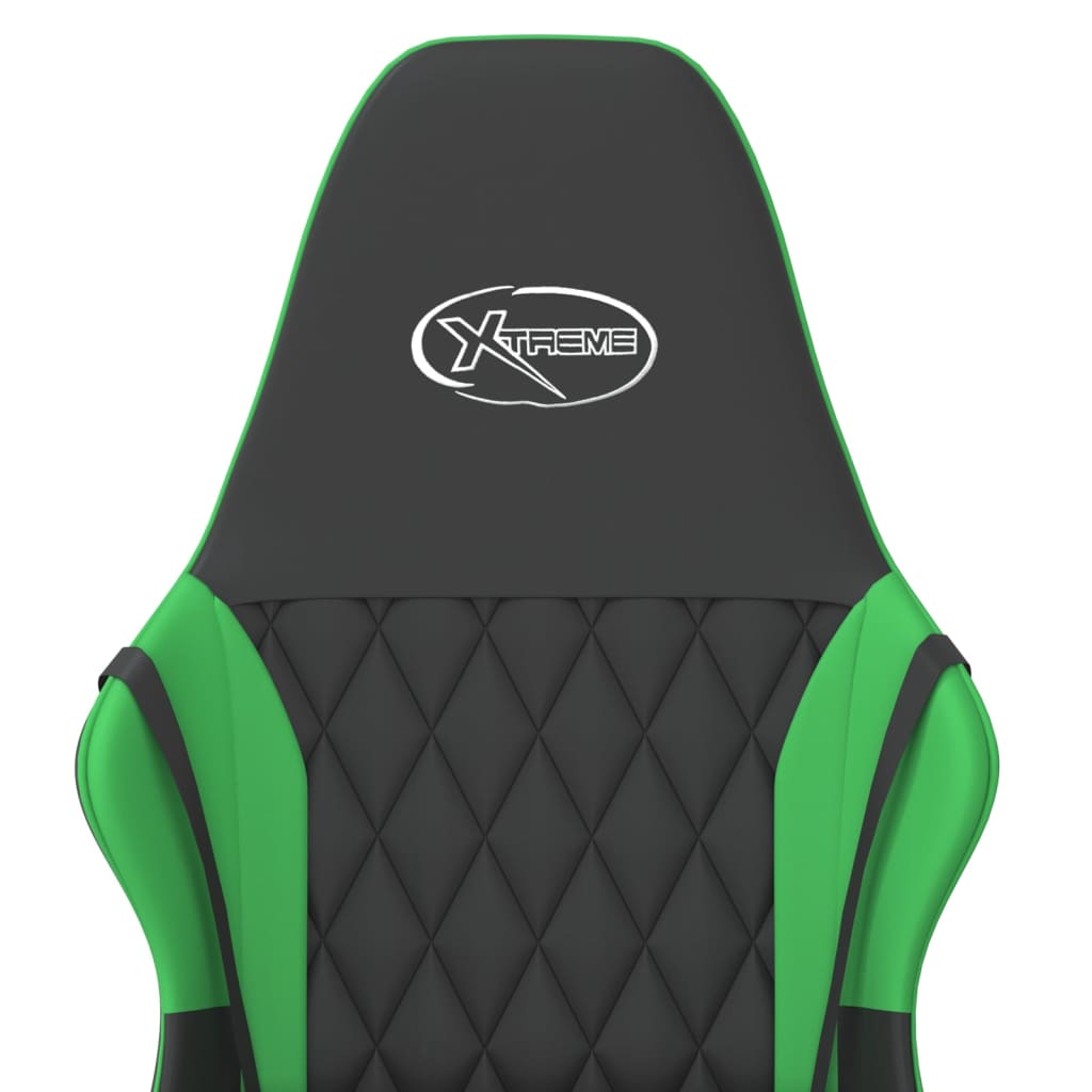 Chaise de jeu de massage Noir et vert Similicuir