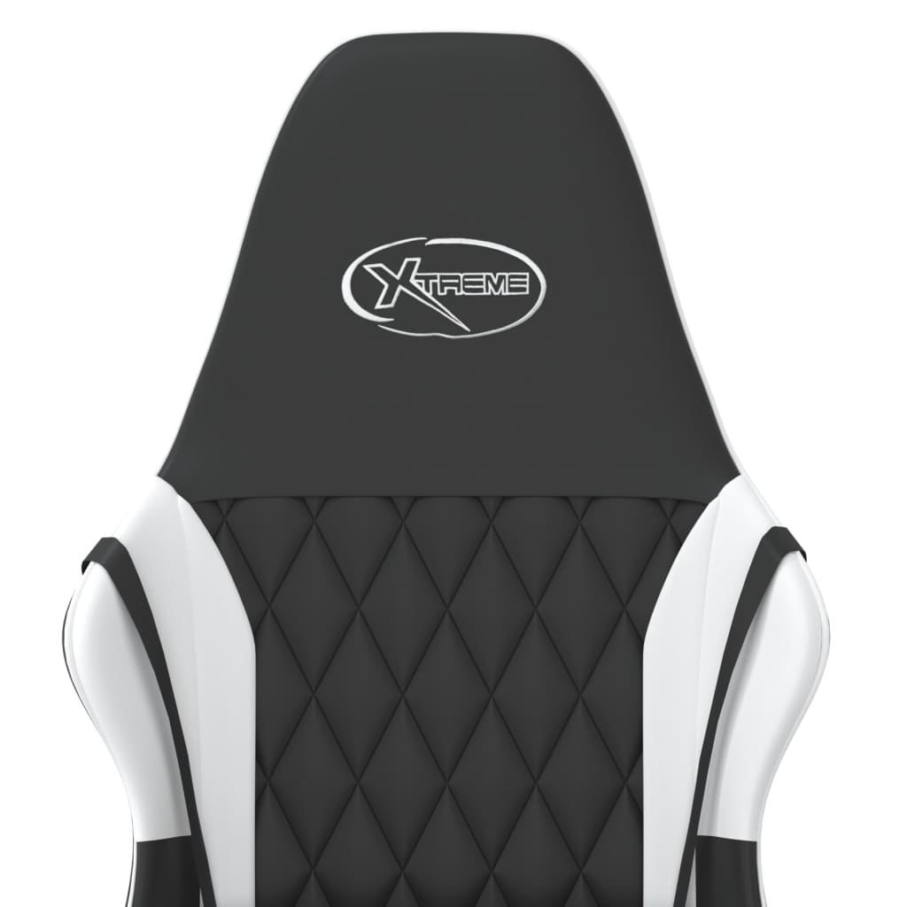 Chaise de jeu de massage Noir et blanc Similicuir