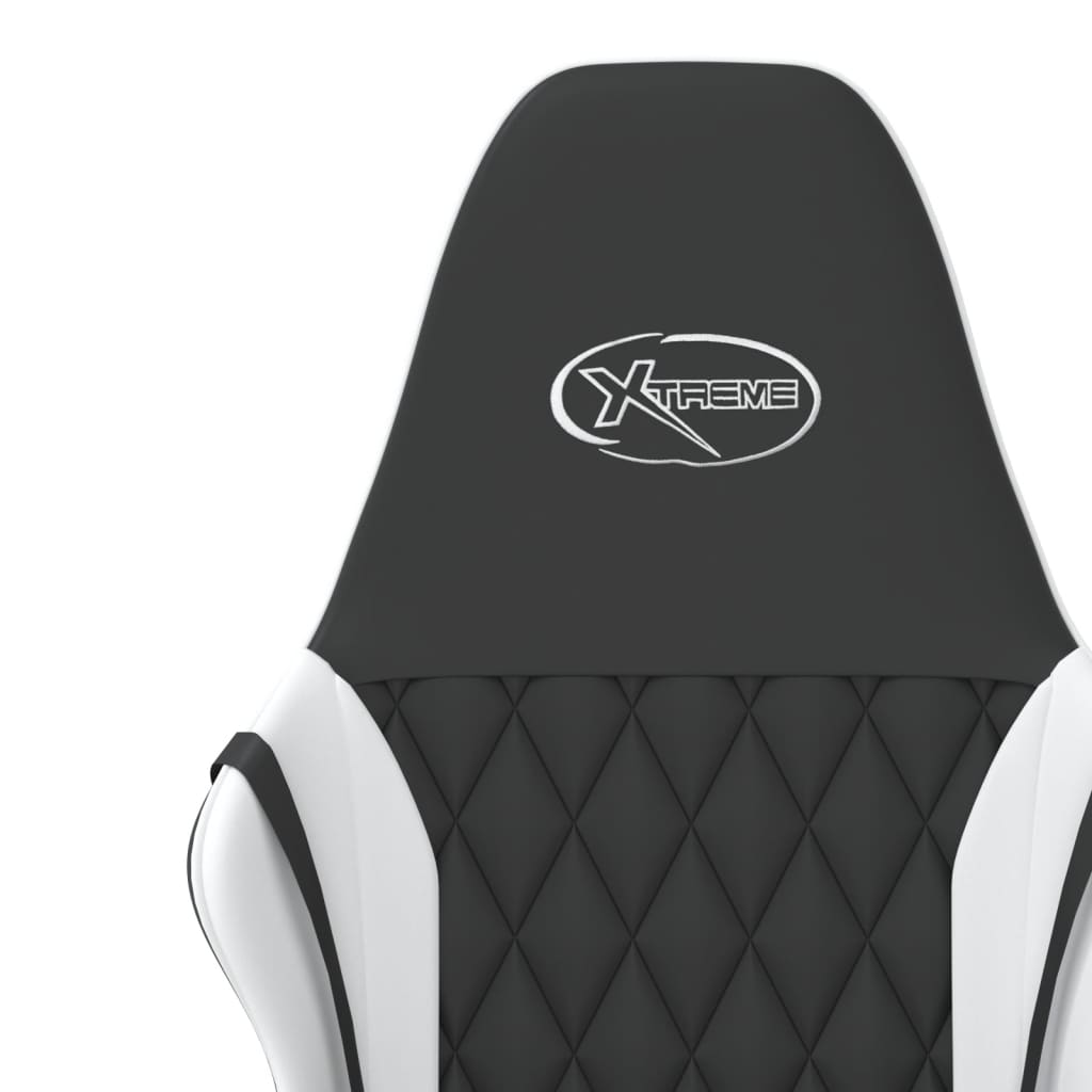 Chaise de jeu de massage Noir et blanc Similicuir