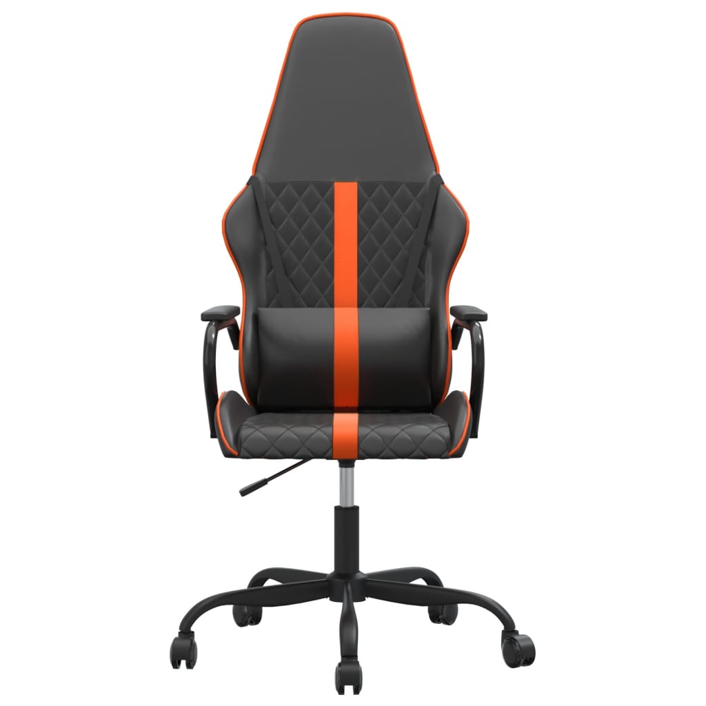 Chaise de jeu de massage orange et noir similicuir