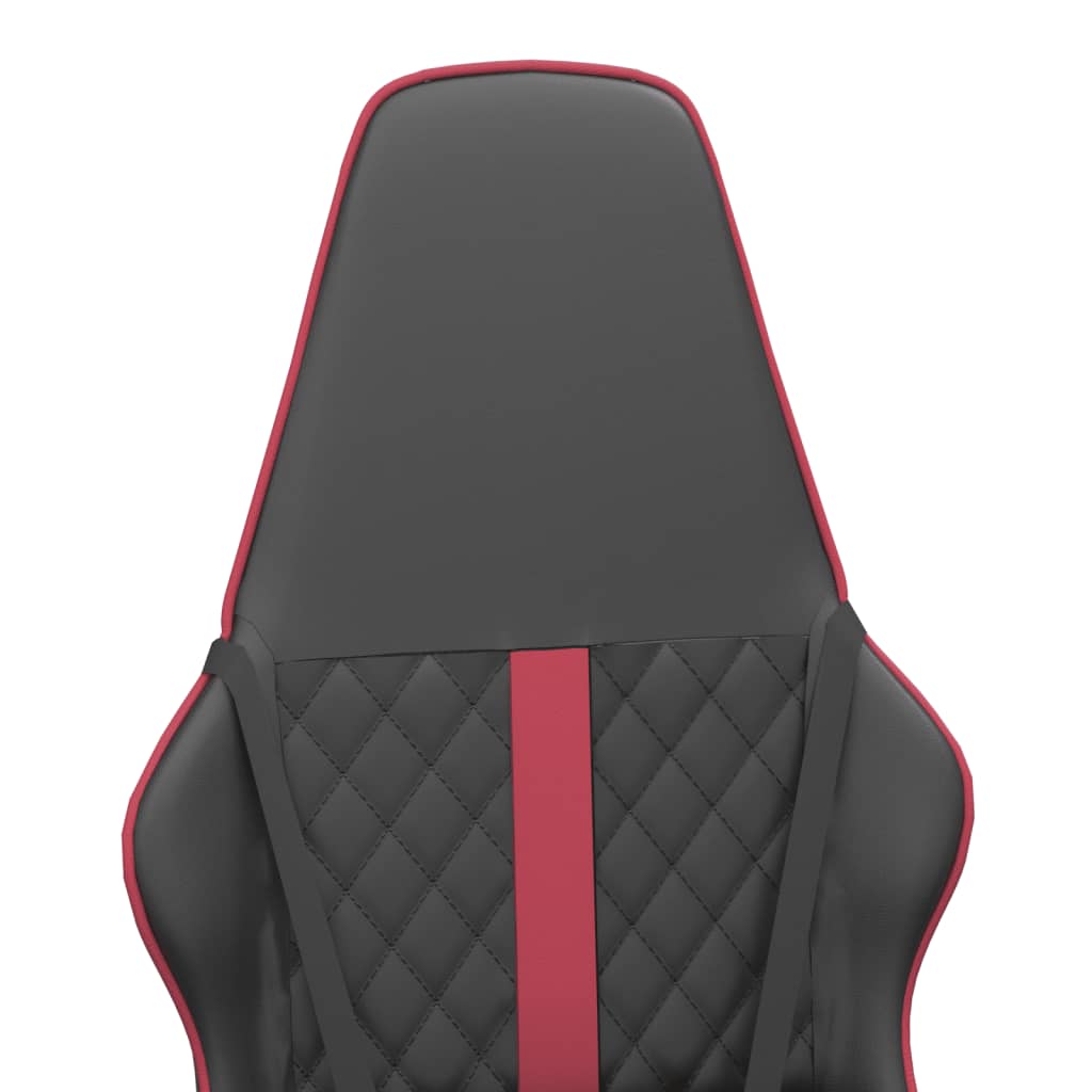 Chaise de jeu de massage rouge bordeaux et noir similicuir