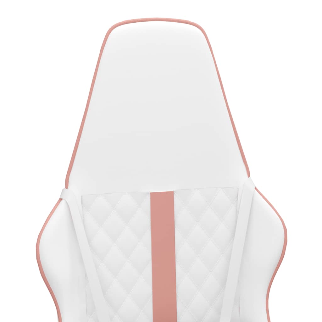 Chaise de jeu de massage rose et blanc similicuir