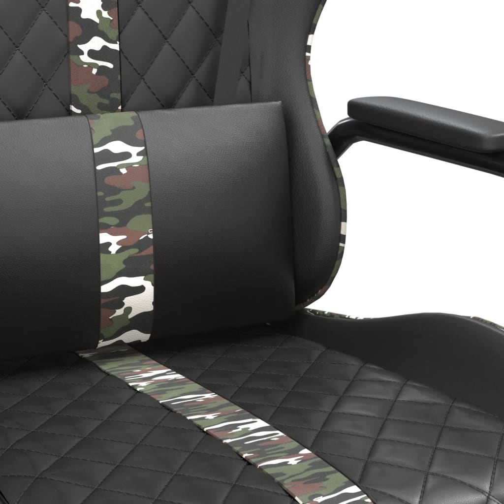 Chaise de jeu de massage camouflage et noir similicuir