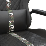 Chaise de jeu de massage camouflage et noir similicuir