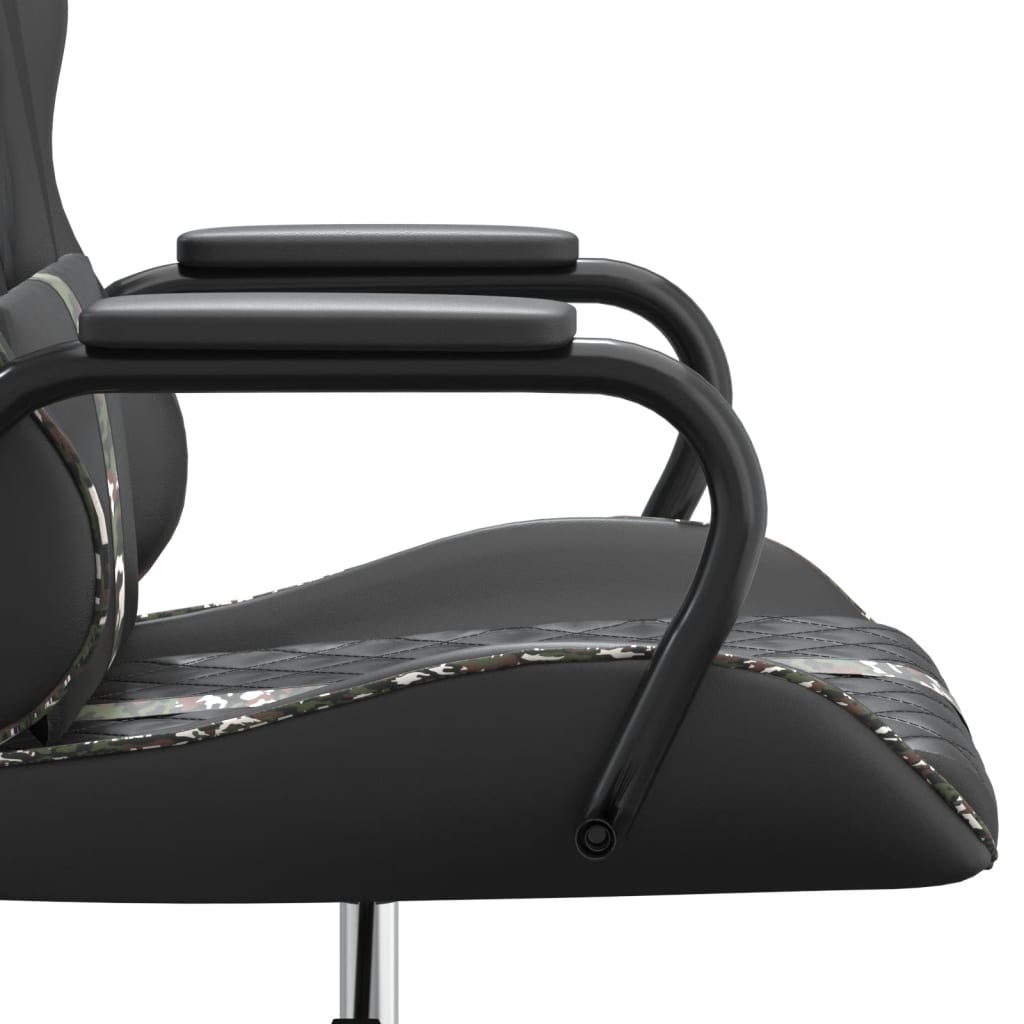 Chaise de jeu de massage camouflage et noir similicuir