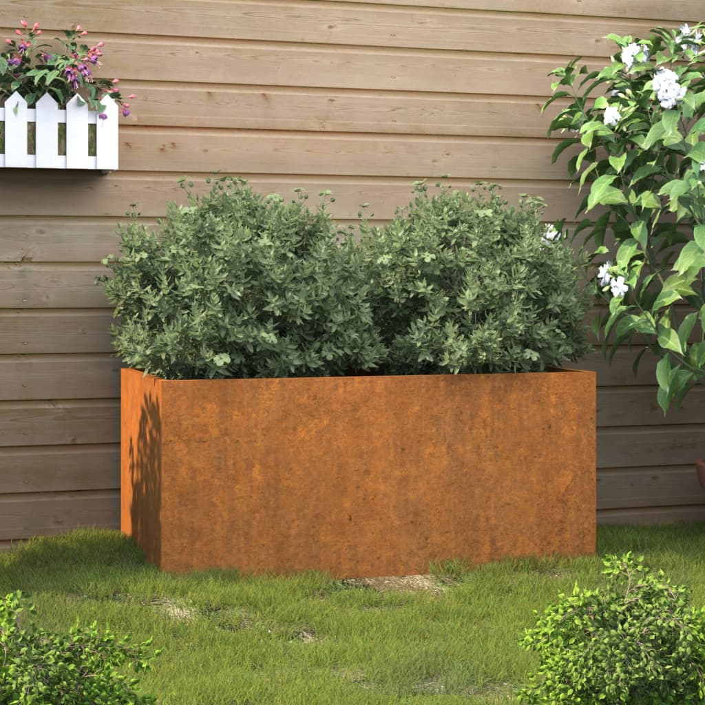 Jardinière 62x30x29 cm acier corten