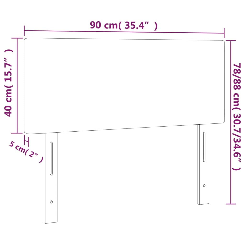 Tête de lit Blanc 90x5x78/88 cm Similicuir