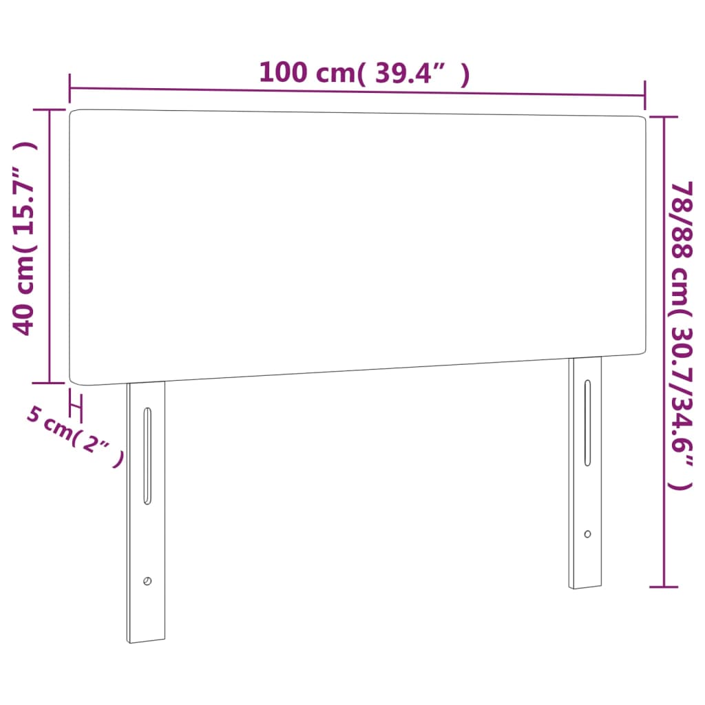 Tête de lit Taupe 100x5x78/88 cm Tissu