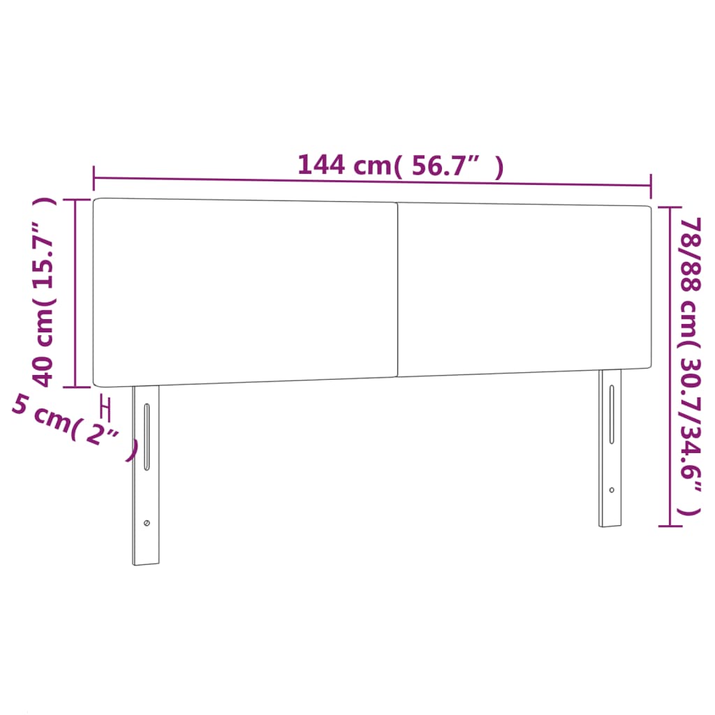 Têtes de lit 2 pcs Gris clair 72x5x78/88 cm Tissu