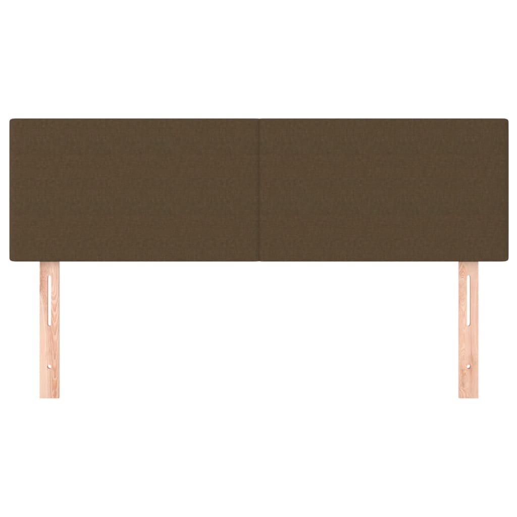 Têtes de lit 2 pcs Marron foncé 72x5x78/88 cm Tissu