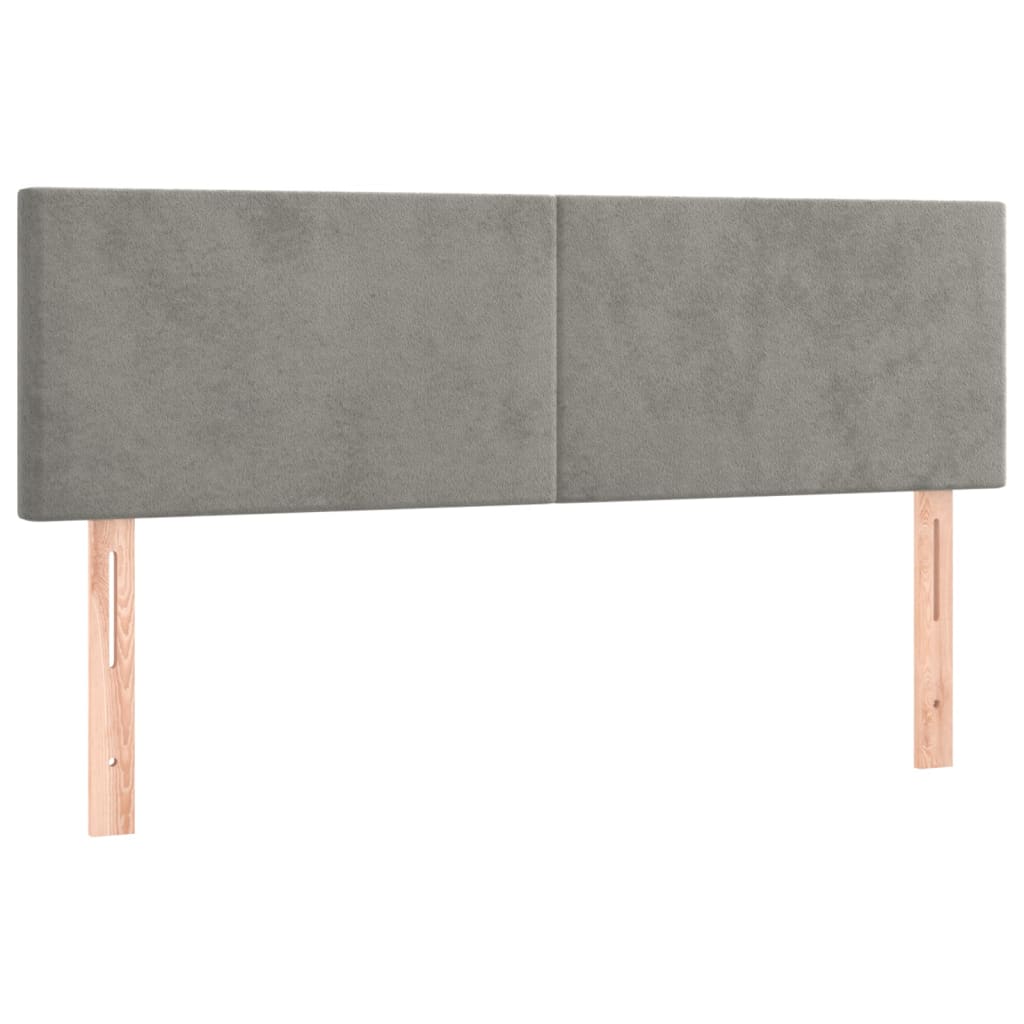 Têtes de lit 2 pcs Gris clair 72x5x78/88 cm Velours