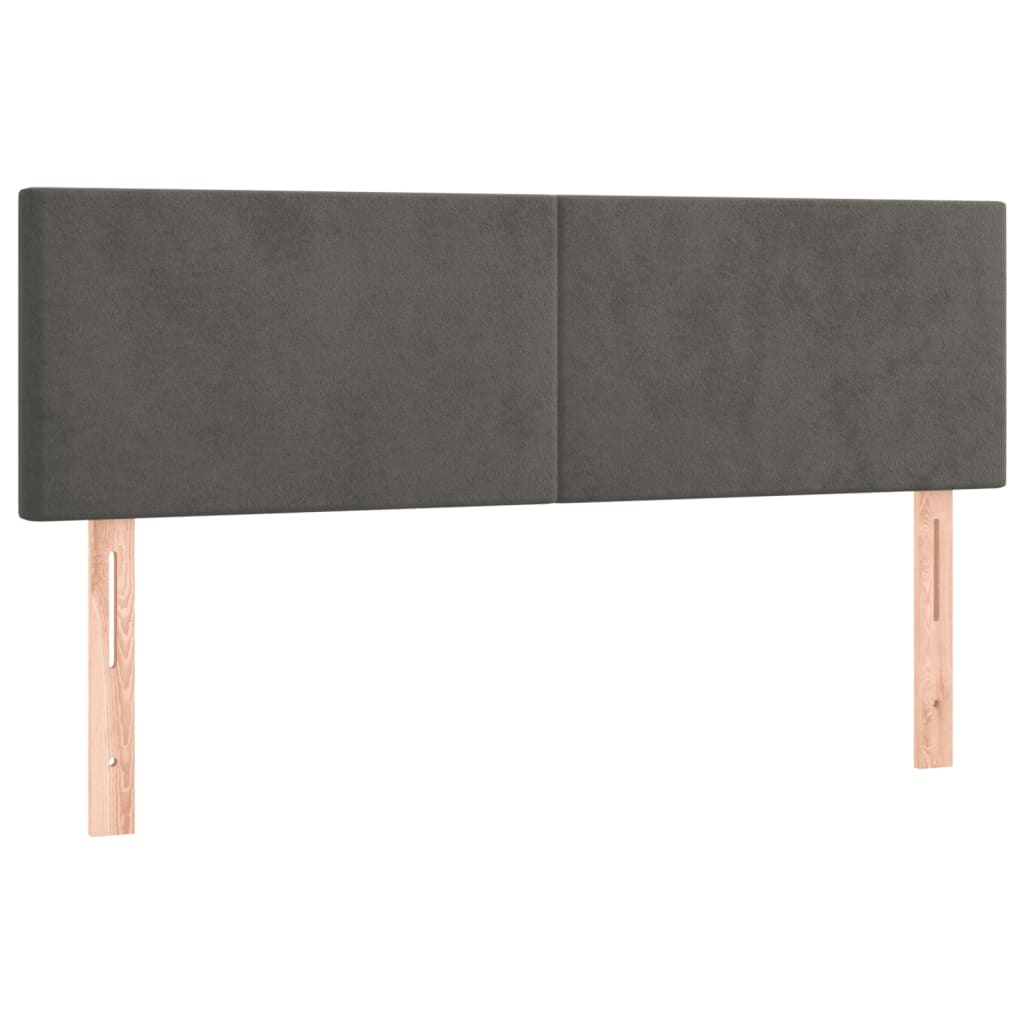 Têtes de lit 2 pcs Gris foncé 72x5x78/88 cm Velours