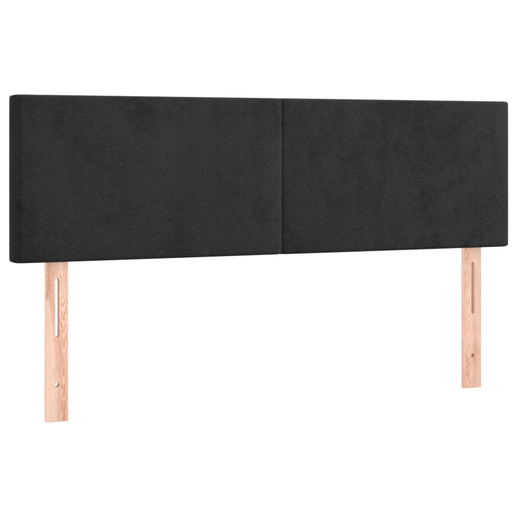 Têtes de lit 2 pcs Noir 72x5x78/88 cm Velours