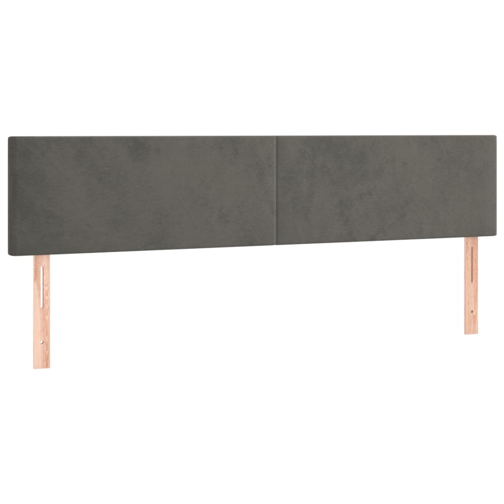 Têtes de lit 2 pcs Gris foncé 80x5x78/88 cm Velours