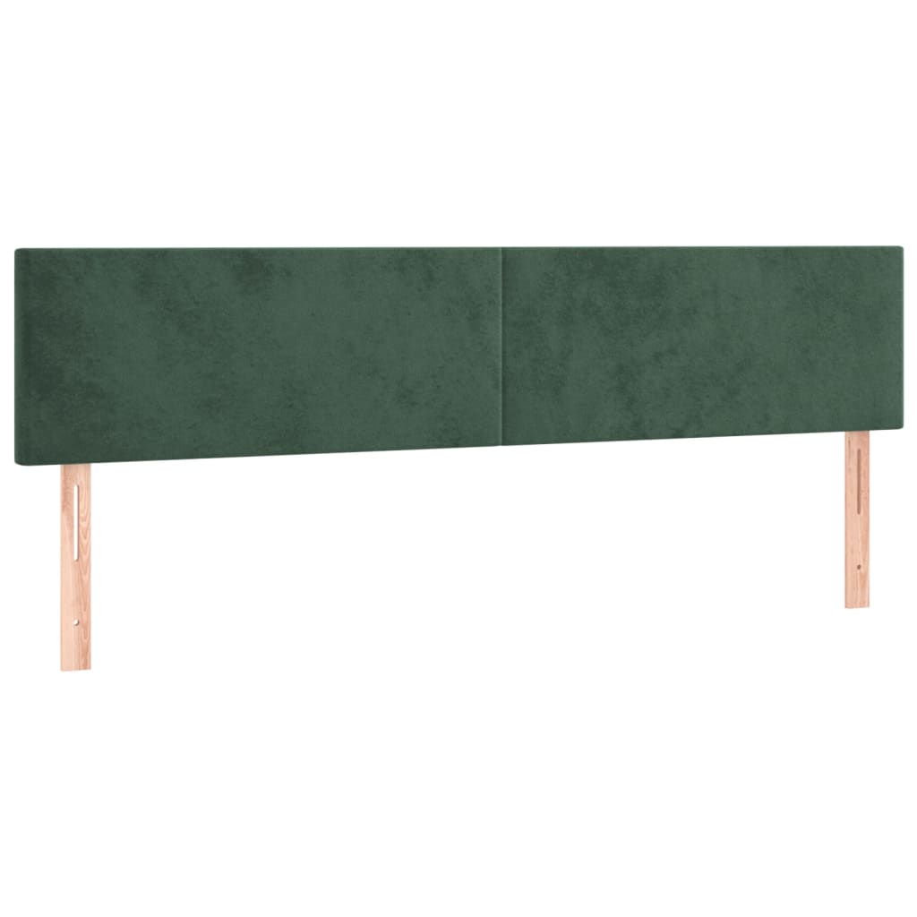 Têtes de lit 2 pcs Vert foncé 80x5x78/88 cm Velours