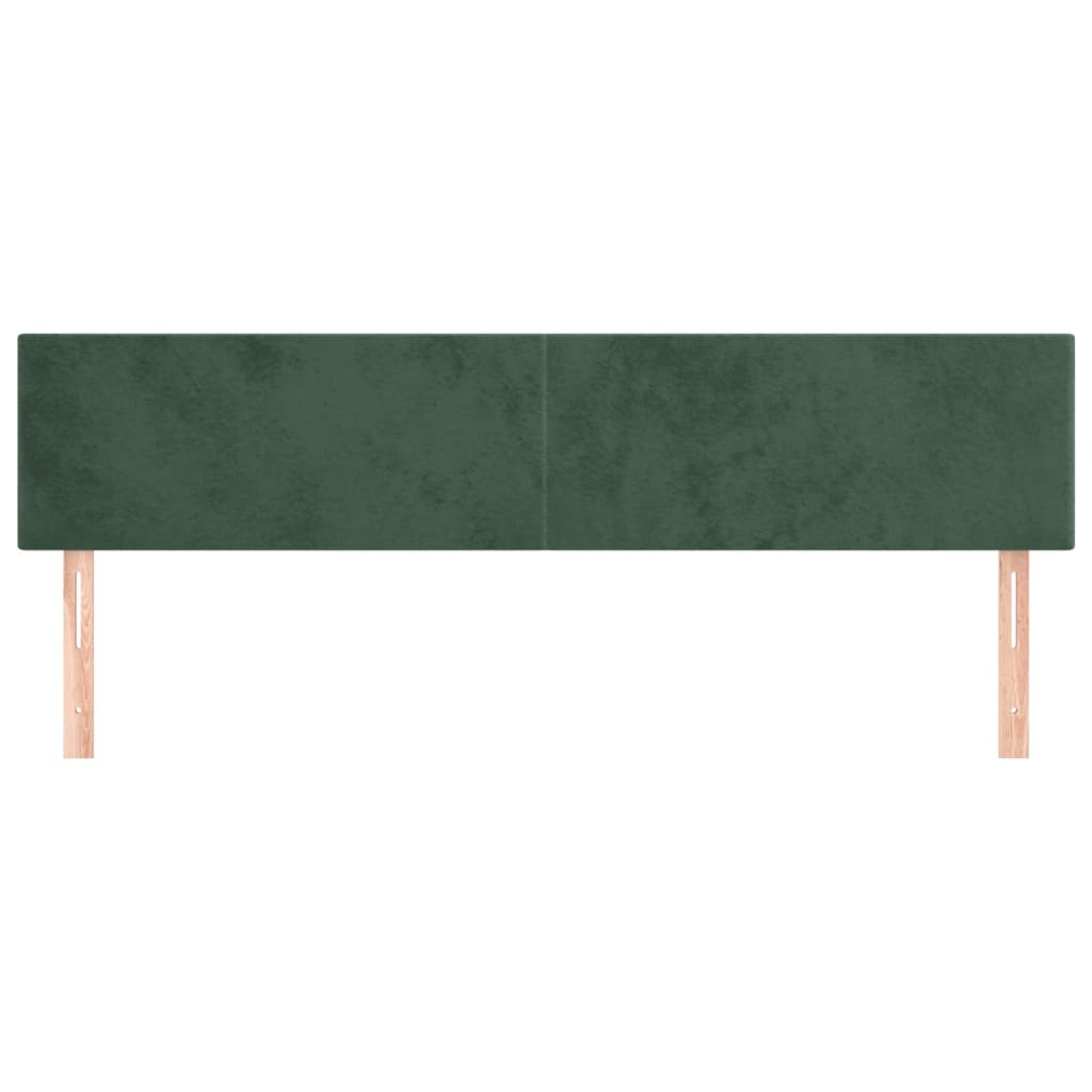 Têtes de lit 2 pcs Vert foncé 80x5x78/88 cm Velours