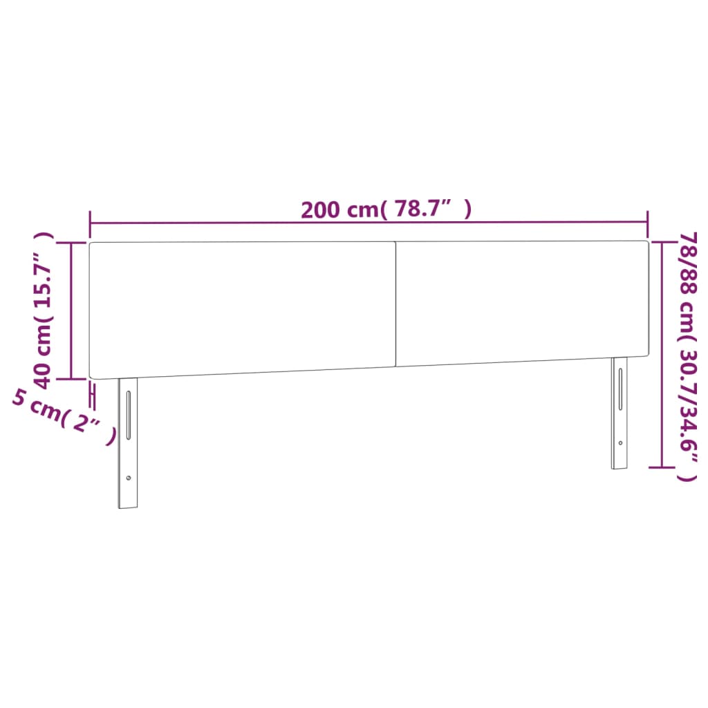 Têtes de lit 2 pcs Gris clair 100x5x78/88 cm Tissu