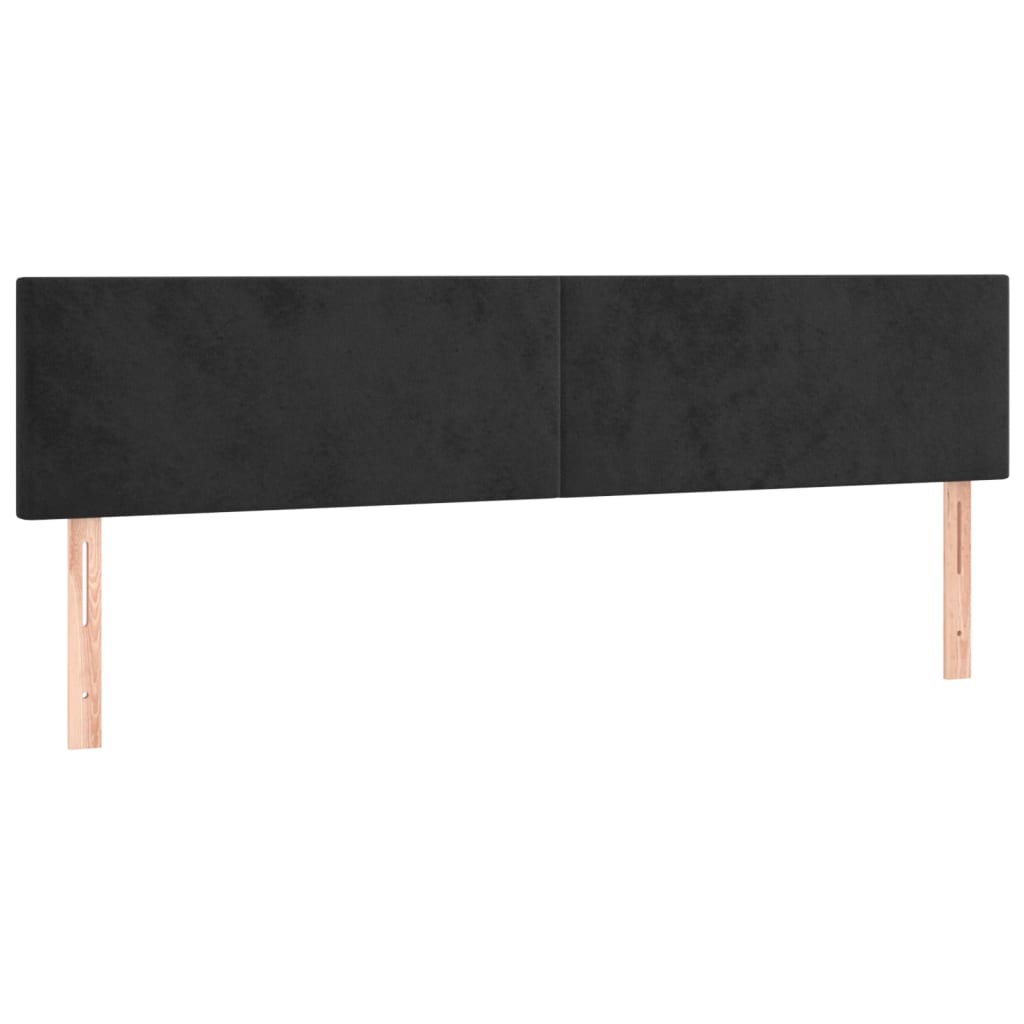 Têtes de lit 2 pcs Noir 100x5x78/88 cm Velours