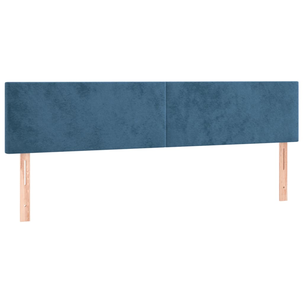 Têtes de lit 2 pcs Bleu foncé 100x5x78/88 cm Velours