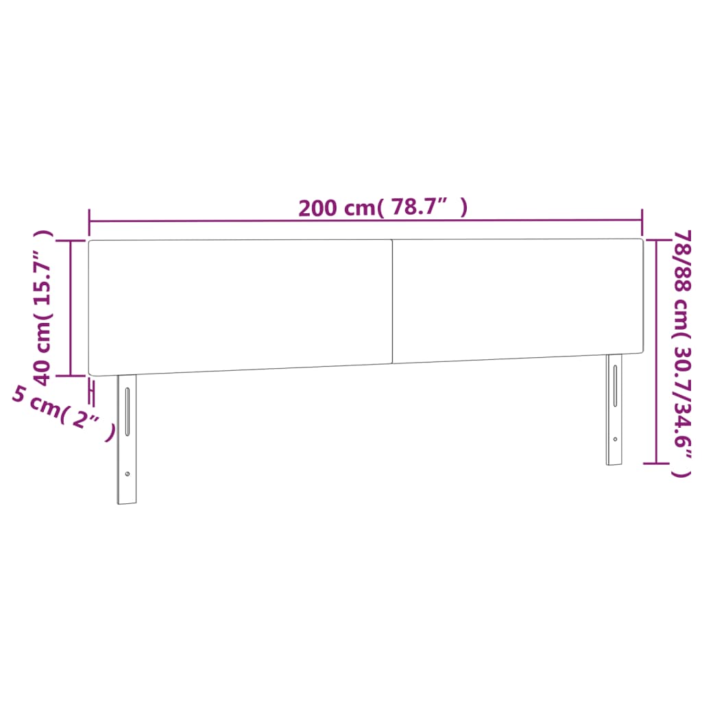 Têtes de lit 2 pcs Bleu foncé 100x5x78/88 cm Velours