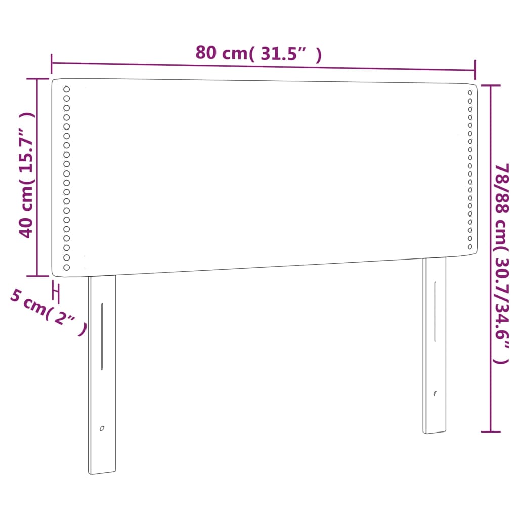 Tête de lit Gris clair 80x5x78/88 cm Tissu