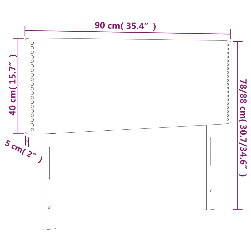 Tête de lit Gris clair 90x5x78/88 cm Tissu