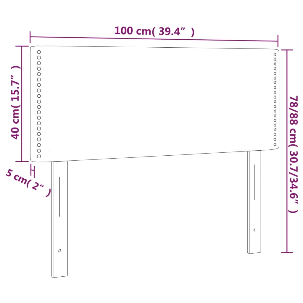 Tête de lit Gris clair 100x5x78/88 cm Tissu