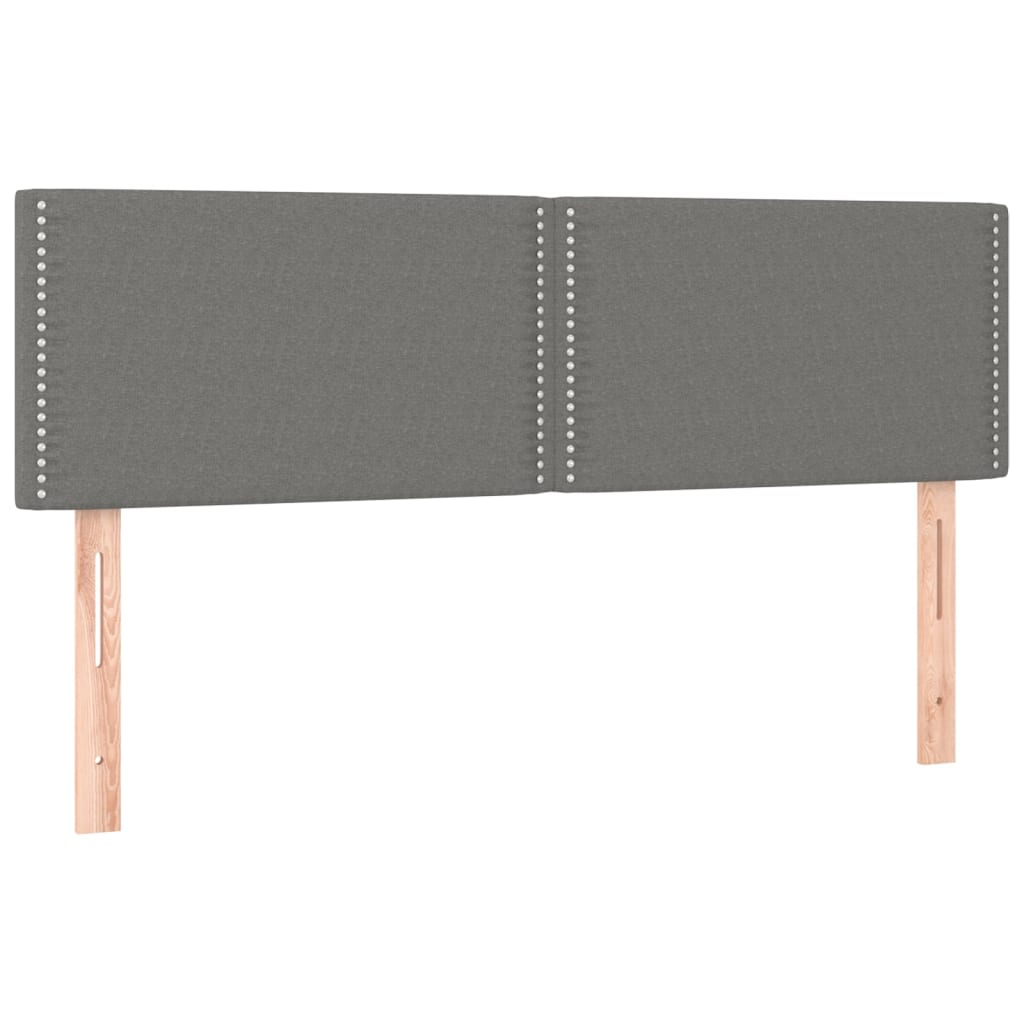 Têtes de lit 2 pcs Gris foncé 72x5x78/88 cm Tissu